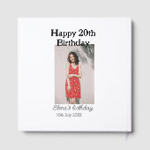 20歳の誕生日を迎える写真モダンシンプルのミニマル ゲストブック (裏面)