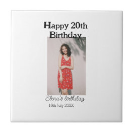 20歳の誕生日を迎える写真モダンシンプルのミニマル タイル