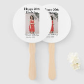 20歳の誕生日を迎える写真モダンシンプルのミニマル ハンドファン (正面&裏面)