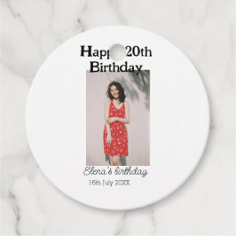 20歳の誕生日を迎える写真モダンシンプルのミニマル フェイバータグ