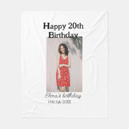 20歳の誕生日を迎える写真モダンシンプルのミニマル フリースブランケット