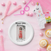 20歳の誕生日を迎える写真モダンシンプルのミニマル ペーパープレート (パーティー)