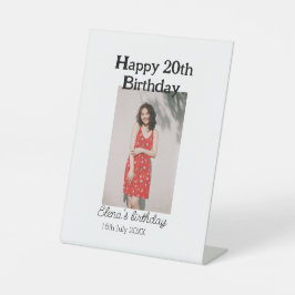 20歳の誕生日を迎える写真モダンシンプルのミニマル 台座サイン
