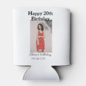 20歳の誕生日を迎える写真モダンシンプルのミニマル 缶クーラー (裏面)