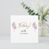 20歳の誕生日カード 招待状 (スタンド正面)