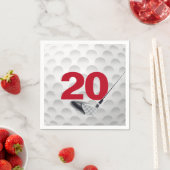 20歳の誕生日ゴルフボール スタンダードカクテルナプキン (インサイチュ)