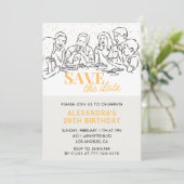 20歳の誕生日パーティーの招待状 Save the date ディナー 招待状 (スタンド正面)