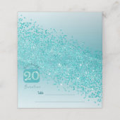 20歳の誕生日パーティー グラム ティールブルー グリッター プレイスカード (外部開封)