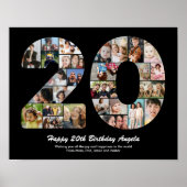 20歳の誕生日プレゼント フォトコラージュ ギフト ポスター (正面)