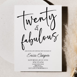 20歳の誕生日ミニマルパーティー 招待状