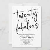 20歳の誕生日ミニマルパーティー 招待状 (正面)