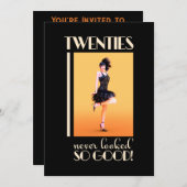20歳の誕生日ヴィンテージカスタム 招待状 (正面/裏面)