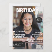 20歳の誕生日招待状ガールマガジンカバー 招待状 (正面)