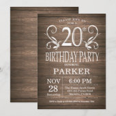 20歳の誕生日招待状　ログウッド フラワー 招待状 (正面/裏面)