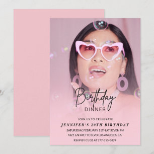 20歳の誕生日招待状 誕生日ディナー 写真 招待状