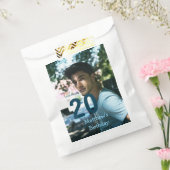 20歳の誕生日 名前 フォト 日付 男 青 白 s フェイバーバッグ (封をした状態)