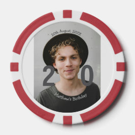 20歳の誕生日 名前 フォト 日付 男 青 白 S ポーカーチップ