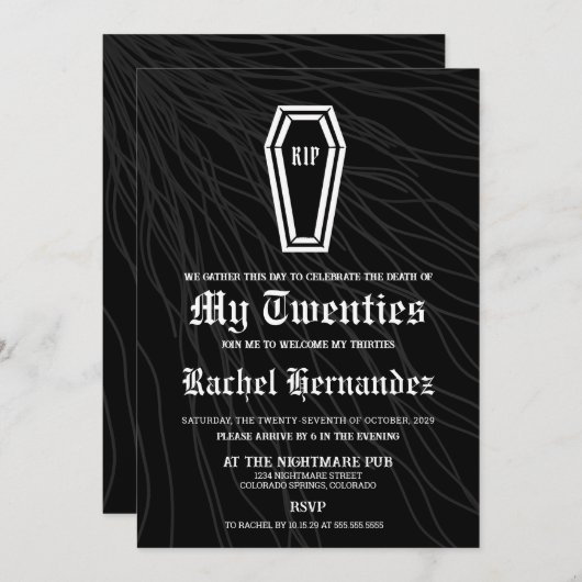 20歳の誕生日 招待状 (正面/裏面)