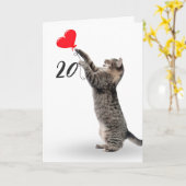 20歳よくはしゃぐの誕生日カードのタビー猫 カード (黄色い花)