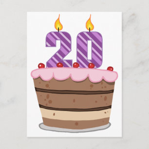 20歳オンお誕生日ケーキ ポストカード