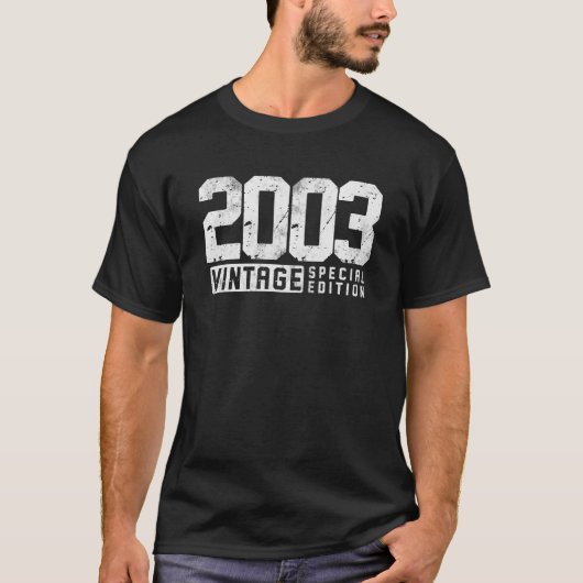 20歳ヴィンテージ2003 20誕生日装飾 Tシャツ (正面)