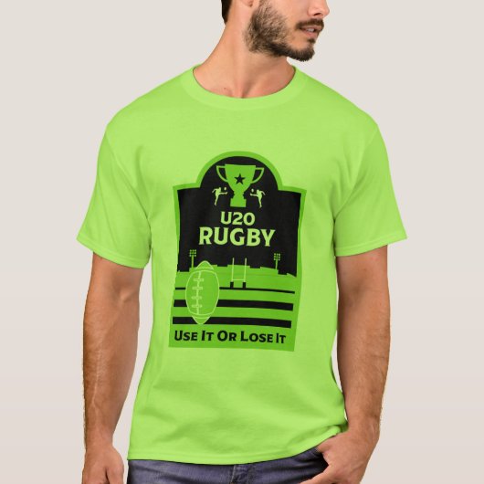 20歳以下のジュニアラグビー選手Tシャツ Tシャツ (正面)