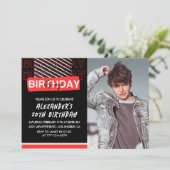 20歳招待状メンズパーティーフォトレッド 招待状 (スタンド正面)