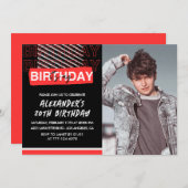 20歳招待状メンズパーティーフォトレッド 招待状 (正面/裏面)