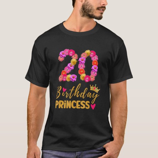 20歳誕生日プリンセスフラワーザ私の20th B Tシャツ (正面)