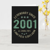 20歳2001年2月20日の伝説 カード (黄色い花)