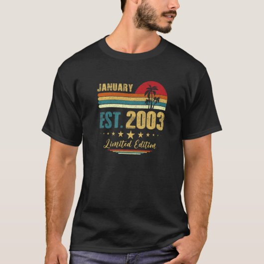 20歳2003年1月20誕生日 Tシャツ (正面)