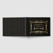 20王室の年代の金ゴールドアールデコ結婚 ゲストブック (全面)