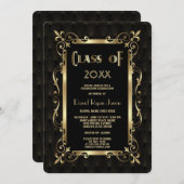 20王室の年代金ゴールドアート12月卒業パーティー 招待状 (正面/裏面)