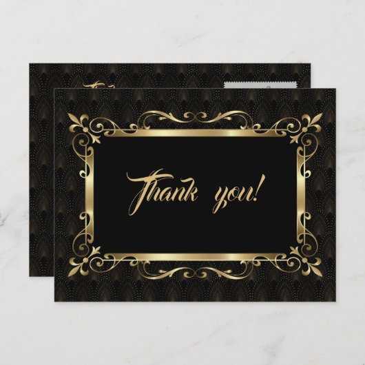 20王室のs金ゴールドアールデコ結婚の再生 ポストカード (正面/裏面)