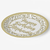 20番目のパーティー乱数パターン金ゴールド/白 ペーパープレート (アングル)