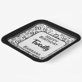 20番目のパーティー乱数パターン黒/白 ペーパープレート (傾斜あり)