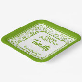 20番目のパーティー乱数パターン（緑/白） ペーパープレート (傾斜あり)