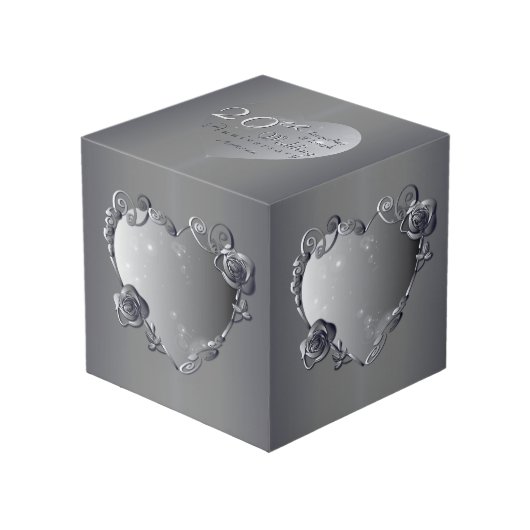20番目のプラチナバラハートフレーム4枚の写真 フォトキューブ (正面アングル)