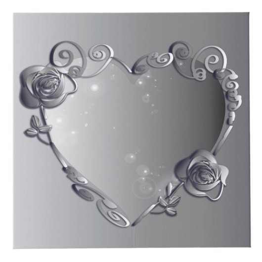 20番目のプラチナバラハートフレーム4枚 フォトキューブ (右)