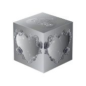 20番目のプラチナバラハートフレーム4枚 フォトキューブ (裏面アングル)