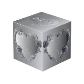 20番目のプラチナバラハートフレーム4枚 フォトキューブ (正面アングル)