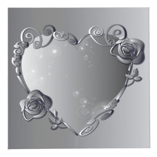 20番目のプラチナバラハートフレーム4枚 フォトキューブ (正面)