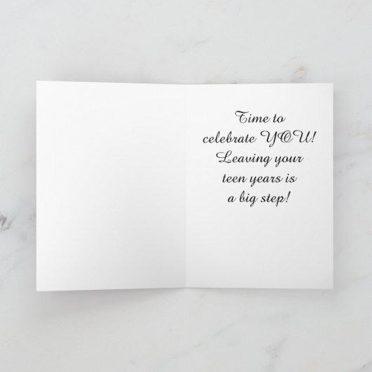 20番目の祝誕生日QUEEN CARDまでの時間 カード (内部)