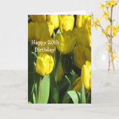 20番目の誕生日の黄色いチューリップ挨拶状 カード (黄色い花)