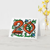 20番目の誕生日カード カード (黄色い花)