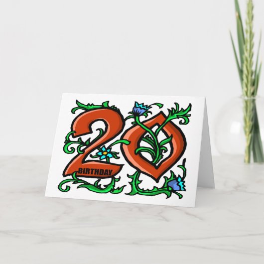 20番目の誕生日カード カード (正面)