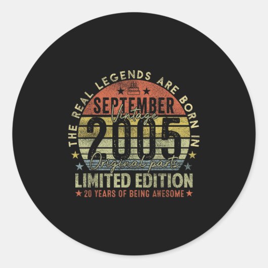 20番目の誕生日実在レジェンド2005年9月20年 ラウンドシール (正面)