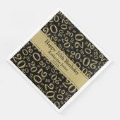 20番目の誕生日番号パターン金ゴールド/黒 (コーナー)