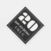 20番目の誕生日:インスパイアアールデコ検索"20" +名前 スタンダードランチョンナプキン (角)