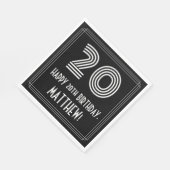 20番目の誕生日:インスパイアアールデコ検索"20" +名前 スタンダードランチョンナプキン (角)